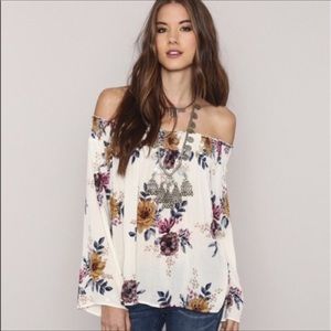 ONeill off the shoulder  floral blouse